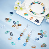 Acrylic Linking Rings, Quick Link Connectors, For Jewelry Cable Chains Making, Imitation Gemstone Style, Oval, Mixed Color, 20.5x11x3mm, Inner Diameter: 13.5x4mm, 8 colors, 48pcs/color, 384pcs/set