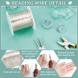 1 Roll Round Copper Wire, for Jewelry Making, Silver, 26 Gauge, 0.4mm, about 393.70 Feet(120m)/Roll