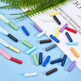 48pcs 12 Colors Plastic Aglets for Shoelaces, Shoelace Tips Head, Column, Mixed Color, 20x5mm, Inner Diameter: 3.5mm, 4pcs/color