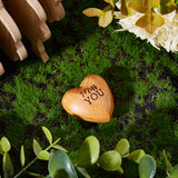 Beech Wood Display Decorations, Special Hand Holding Gift, Heart with Word I Miss YOU, Dark Goldenrod, 31x30x20mm