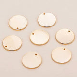 Brass Pendants, Long-Lasting Plated, Flat Round, Real 18K Gold Plated, 16x1mm, Hole: 1.5mm, 24pcs/set