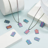 18Pcs 3 Style Rack Plating Alloy Pendants, Rainbow Color, Tarot Charms, Mixed Color, 23.5x14.5x1.5mm, Hole: 1.8mm, 6pcs/style