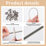 DIY Garment Kits, including 5 Yards Galvanized Steel Spiral Corset Boning Stay and 14Pcs 304 Stainless Steel Spiral Bone Tips, Gainsboro, 6x1.8mm