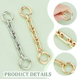 4Pcs 2 Colors  Alloy Chain Bag Strap Extenders, with Spring Gate Ring, Purse Making Supplies, Mixed Color, 12cm, 2pcs/color