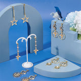 DIY Sun Moon Star Drop Earring Making Kit, Including Alloy Rhinestone Pendants & Links Connectors, Glass Beads, Brass Stud Earring Post Findings, Golden & Light Gold, 110Pcs/box