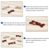 48Sets 6 Style Cloth and Iron Hook and S-Hook Clasps, Mixed Color, 23~37x11.5~13x6.5~8mm, 8sets/style