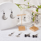 DIY Gothic Earring Making Kit, Including Alloy Star & Moon Pendants, Glass Beads, Brass Link Connectors & Earring Hooks, Black, 148Pcs/box