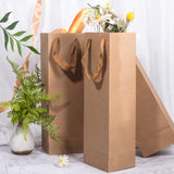 Kraft Paper Bags Liquor Bags, Rectangle, BurlyWood, 10.9x9x34.8cm