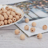 Natural Wood Beads, Beehive Beads, with Vacuum Bag, Antique White, 12x11mm, Hole: 3mm, 200pcs/set