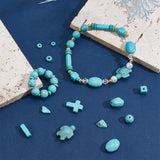 15 Styles Synthetic Turquoise Beads Strands, Dyed & Heated, Round & Nuggets & Oval, Mixed Shapes, 4~18mm; about 904pcs/box