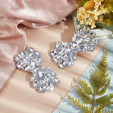 2Pcs Alloy Rhinestone Shoe Decorations, Detachable Shoe Buckle Clips, Bowknot, Crystal, 45x84x12.5mm