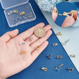 304 Stainless Steel Clip-on Earring Findings, Mixed Color, 12x6x8.5mm, Hole: 1mm, 2colors, 10pcs/color, 20pcs/box