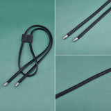 Detachable PU Leather Bag Strap, Drawstring Bunches Pocket Accessories, Black, 100x0.8x0.4cm