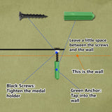 Sports Theme Iron Medal Hanger Holder Display Wall Rack, 3-Line, with Screws, Word Every Little Step Counts, Word, 130x290mm