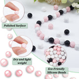 120Pcs 4 Colors Food Grade Eco-Friendly Silicone Beads, Baby Chew Teething, Round, Mixed Color, 8.5mm, Hole: 2mm, 30pcs/color