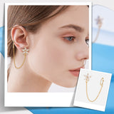 40Pcs 2 Colors Brass Ear Cuff Findings, with Horizontal Loops, Platinum & Golden, 16x12x1~2.5mm, Hole: 2.5mm, Inner Diameter: 10mm, 20pcs/color