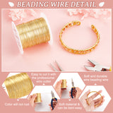 1 Roll Round Copper Wire, for Jewelry Making, Light Gold, 24 Gauge, 0.5mm, about 262.47 Feet(80m)/Roll