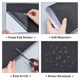 Black Nonslip Foam Adhesive Pad Mat for Furniture, with Adhesive, Rectangle, Black, 30x21x0.1cm