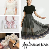 Polyester Silk Organza Trimming, for DIY Bridal Veil Dress Short Skirt, Peony Pattern, 215~220x1mm, 3 yards/roll