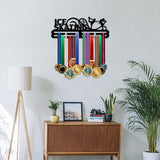 Sports Theme Iron Medal Hanger Holder Display Wall Rack, with Screws, Ice Skating Pattern, 150x400mm