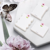 150Pcs 5 Styles Paper Hair Tie Display Cards Sets, Hair Clip Display Cards, Rectangle with Pink Flower Pattern, White, 8.45~17x8.2~9.5x0.06cm, Hole: 8mm, 30pcs/style