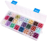 Eco-Friendly Dyed Glass Pearl Round Beads, Mixed Color, 8mm, Hole: 1mm, about 30pcs/compartment, 720pcs/box
