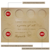Wooden Wine Serving Tray, Rectangle, Lemon Pattern, 180x250x12.5mm