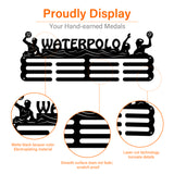 Fashion Iron Medal Hanger Holder Display Wall Rack, with Screws, Word Waterpolo, Sports Themed Pattern, 150x400mm
