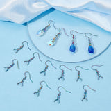 50Pcs 304 Stainless Steel Hooks, Ear Wire, with Ice Pick Pinch Bails, Rainbow Color, 27x20mm, 21 Gauge, Pin: 0.7mm