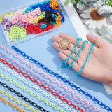 20 Strands 10 Colors Opaque Acrylic Cable Chains, Horse Eye, Mixed Color, 13x8x2mm, 18.5 inch~19.29 inch(47~49cm)/strand, 2 Strands/color