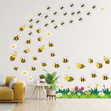 PVC Wall Stickers, Wall Decoration, Bees Pattern, 1160x390mm, 2 sheets/set