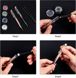 DIY Gift Pens Makings, with Plastic Empty Tube Floating Pens, Blown Glass Beads, Epoxy Resin Material Ocean Filling, ABS Plastic Cabochons, Silicone Molds, Bamboo Sticks, White, 60~70mm
