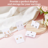 2 Bags 2 Style  Plastic Jewelry Display Cards, for Hanging Earring Display, Rectangle, White, 31~45.5x40~51.5x4.5~8mm, Hole: 1.4mm and 6mm, 1 bags/style