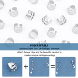 50Pcs 304 Stainless Steel Ear Cuff Findings, with Hole, Stainless Steel Color, 10x10mm, Hole: 1mm