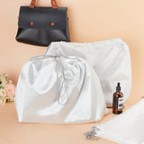 Silk Bags, with Polyester Drawstring Ropes, Rectangle, White, 40x51x0.04cm, 12pcs/set