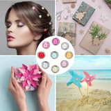 2 Bags Iron Fasteners Brads, with Plastic Imitation Pearl,for Scrapbooking, Photo Album, Embellishment Wedding Supplies, Children Puppy Dolls Decoration, Half Round, Mixed Color, 1.4x0.95cm, 50pcs/bag