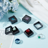 72Pcs Plastic Jewelry Storage Boxes, with Visual Window and Sponge Inside, Square, Black, 2.95x2.95x1.65cm