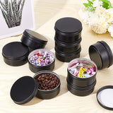 Round Aluminium Tin Cans, Aluminium Jar, Storage Containers for Cosmetic, Candles, Candies, with Screw Top Lid, Gunmetal, 8.6x3.9cm, capacity: 150ml, 10pcs/box