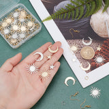 DIY Earring Making Kit, Including 36Pcs Brass Links Connectors & Pendant, 10Pcs Brass Earring Hooks, 200Pcs Iron Open Jump Rings, Mixed Color, Connectors: 22~27x16.5~22.8x0.8~1.2mm, Hole: 1~1.2mm