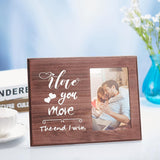 MDF Photo Frames, Glass Display Pictures, for Tabletop Display Photo Frame, Rectangle with Word, Saddle Brown, 19.5x25.4x1.35cm