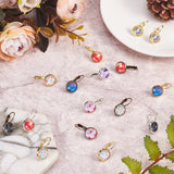 DIY EarringMaking, Brass Leverback Earring Findings and Clear Glass Cabochons, Mixed Color, 110x70x30mm