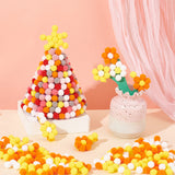 1800Pcs 3 Colors DIY Doll Craft, Polyester Pom Pom Ball, Round, Mixed Color, 9~10.5mm, 600pcs/color