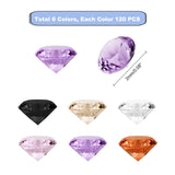 720Pcs 6 Colors Diamond Shape Grade A Cubic Zirconia Cabochons, Faceted, Mixed Color, 2mm, 120pcs/color