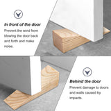 Solid Wood Door Stopper, Wedge Window/Door Stops, for Home Office Garden, Triangle, Blanched Almond, 98~100.5x29.1~30x29.5~30mm