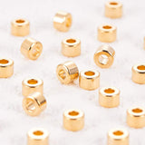 Brass Beads, Long-Lasting Plated, Column, Real 18K Gold Plated, 6x4mm, Hole: 2.5mm, 30pcs/set