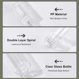 40Pcs Glass Spray Bottle, with PP Plastic Lid, for Essential Oil, Perfume, Clear, 60x14mm, Capacity: 3ml