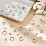 800Pcs 4 Styles 304 Stainless Steel Open Jump Rings, Round Rings, Stainless Steel Color, 4~8x0.6~0.9mm, Inner Diameter: 2.4~6.2mm, 200pcs/style