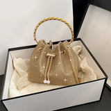 2Pcs Alloy Bucket Bag Drawstring Chains, with Resin Imitation Pearl Beads, Light Gold, 64.8cm