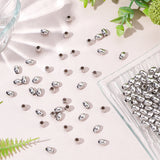 202 Stainless Steel Beads, Oval, Stainless Steel Color, 7.5x6mm, Hole: 3mm, 150pcs/box