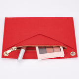 Felt Bags Organizer Insert, Mini Envelope Handbag Shaper Premium Felt, with Brass Grommets & Zipper, Red, 22x15.7x0.5cm, Hole: 10mm